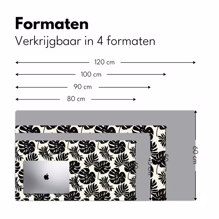 Modern - Monstera - Zwart Muismat XXL klein 681 -sfeer5