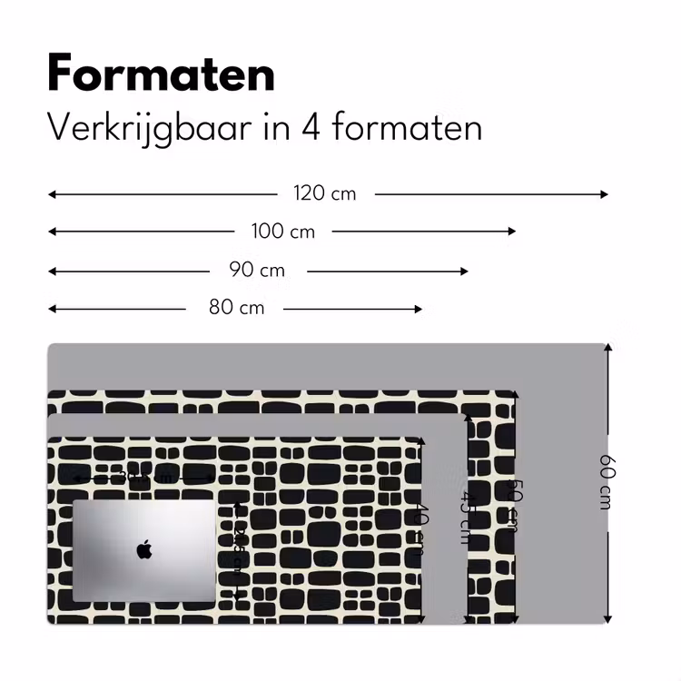 Modern - Organisch - Zwart Muismat XXL klein 681 -sfeer5