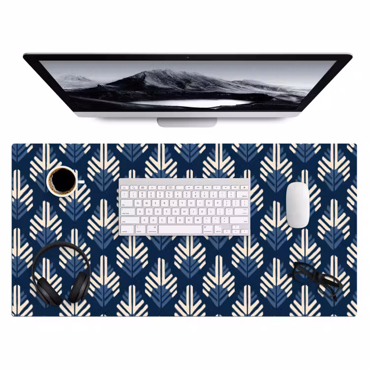 Modern - Patroon - Blauw Muismat XXL klein 681 -3d