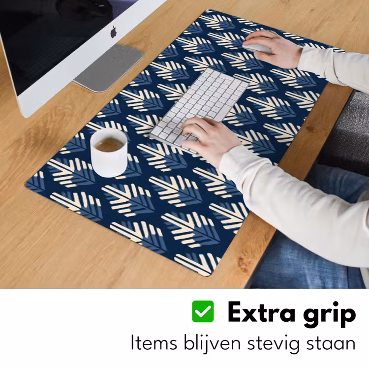 Modern - Patroon - Blauw Muismat XXL klein 681 -sfeer3