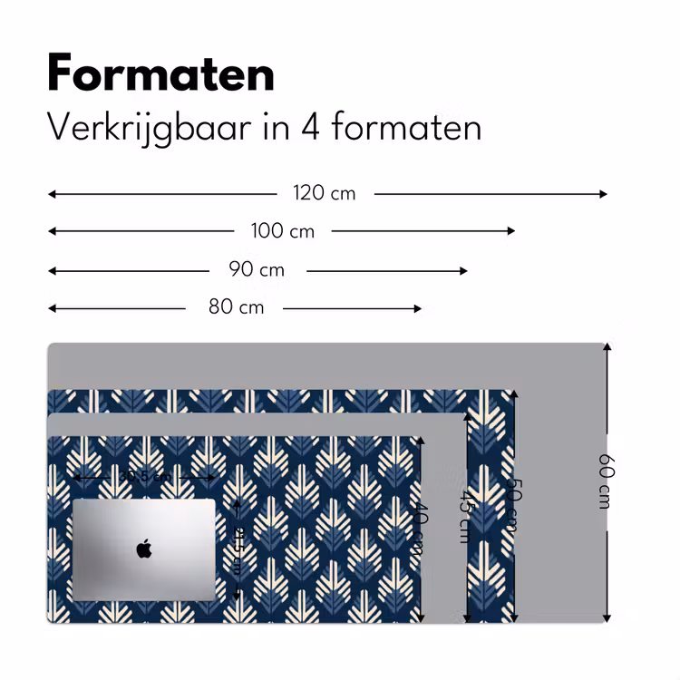 Modern - Patroon - Blauw Muismat XXL klein 681 -sfeer5