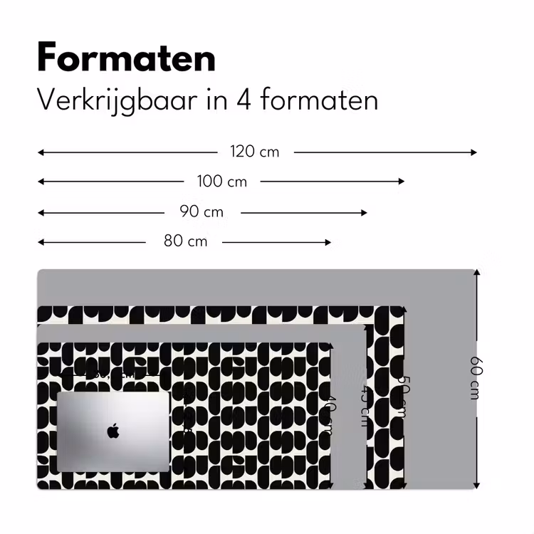Modern - Patroon - Zwart Muismat XXL klein 681 -sfeer5