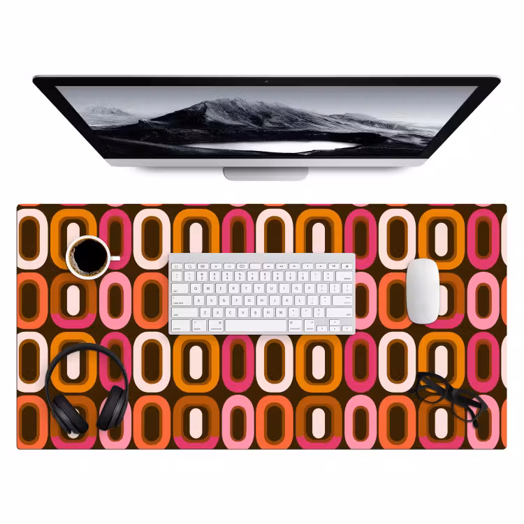 Modern - Retro - Kleurrijk Muismat XXL klein 681 -3d