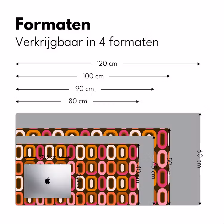 Modern - Retro - Kleurrijk Muismat XXL klein 681 -sfeer5