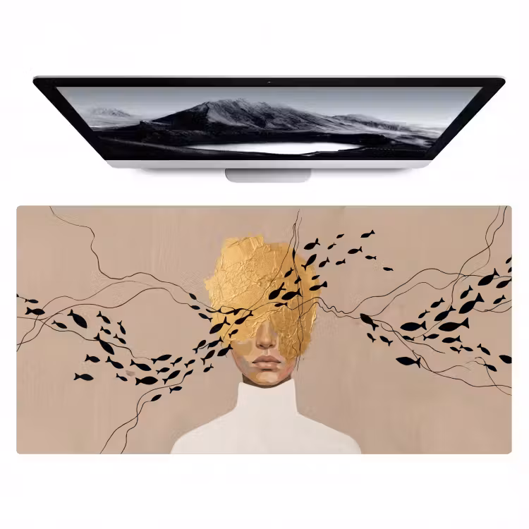 Modern - Vrouw - Goud Muismat XXL klein -zzz3d