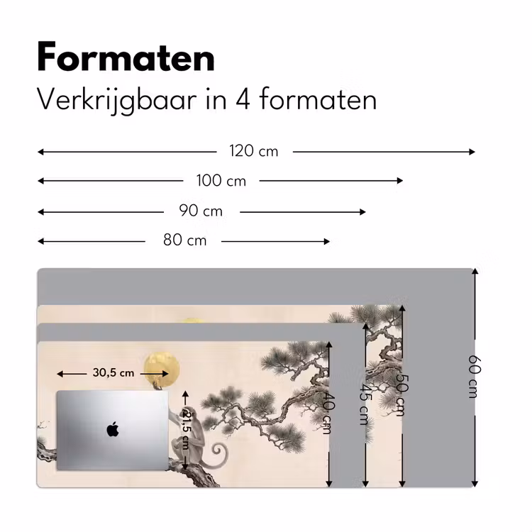 Aap - Maan - Goud Muismat XXL klein -sfeer5