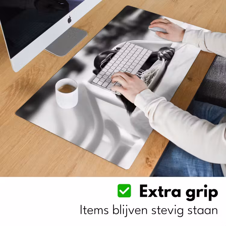Aap - Spaghetti - Zonnebril - Zwart wit - Cool - Dier Muismat XXL klein -sfeer3