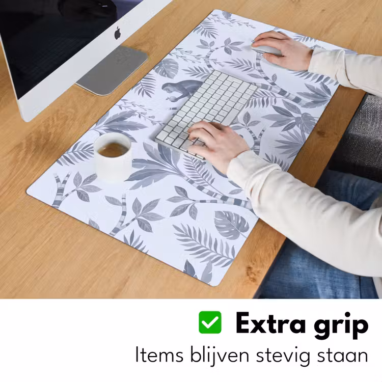 Aap - Boom - Bladeren - Jungle - Illustratie Muismat XXL klein -sfeer3