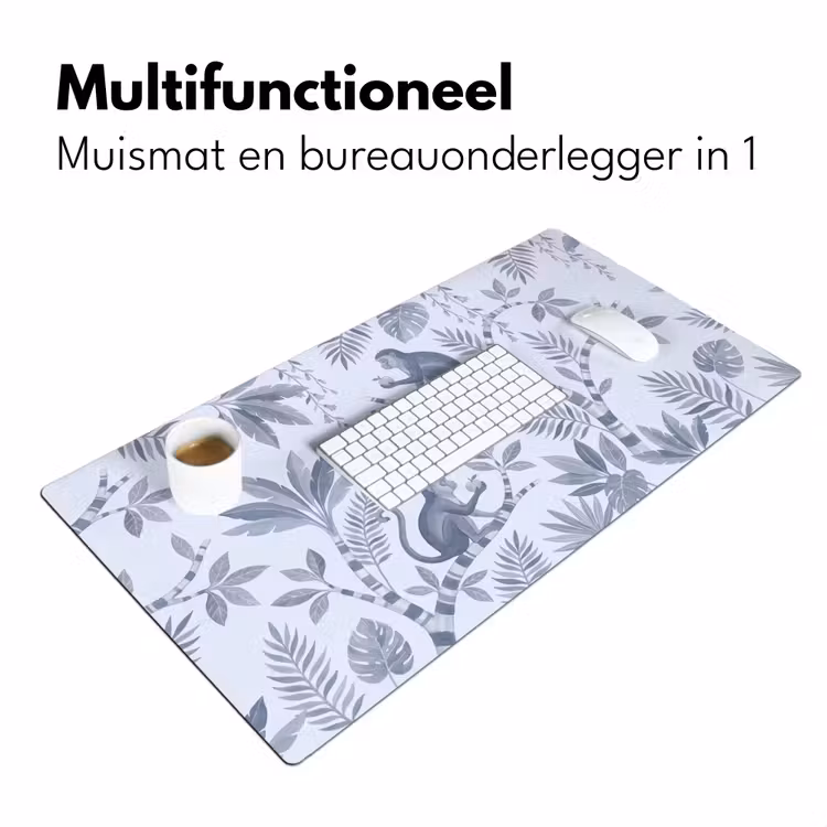 Aap - Boom - Bladeren - Jungle - Illustratie Muismat XXL klein -sfeer4