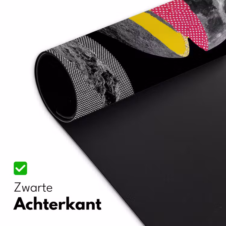 Maan - Geel - Roze - Zwart Muismat XXL klein -sfeer2