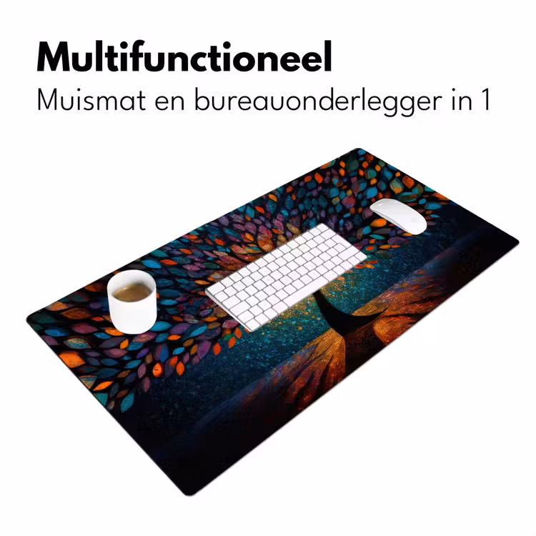 Mozaïek - Kleurrijk - Boom - Takken Muismat XXL klein -sfeer4