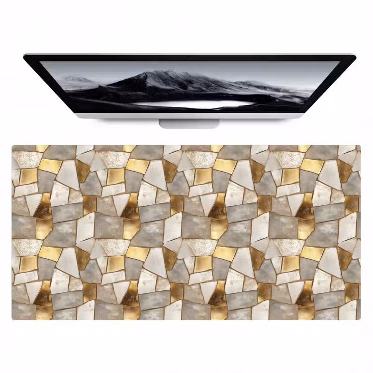 Mozaïek - Marmer - Goud Muismat XXL klein 681 -zzz3d