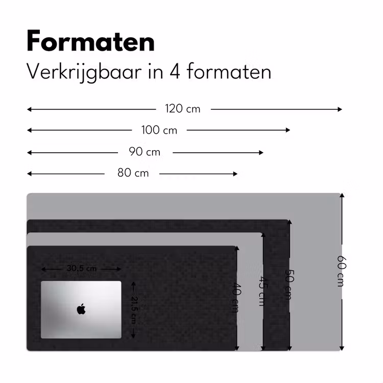 Mozaïek - Patroon - Antraciet - Zwart Muismat XXL klein 681 -sfeer5