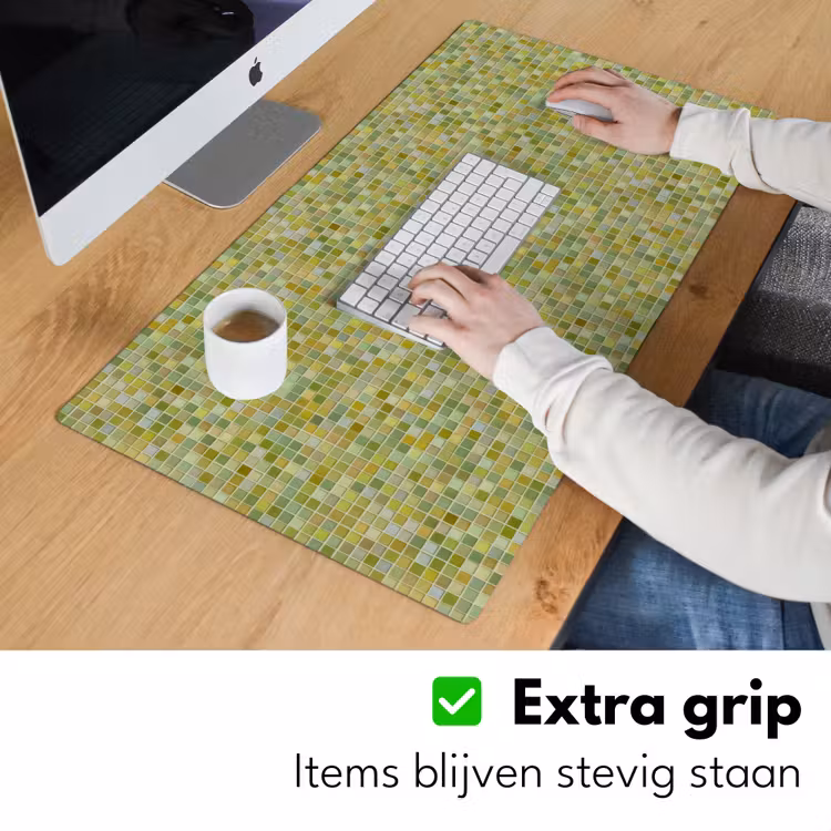 Mozaïek - Patroon - Groen Muismat XXL klein 681 -sfeer3