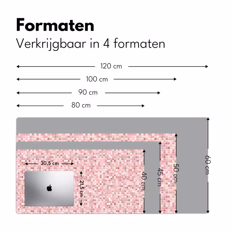 Mozaïek - Patroon - Roze Muismat XXL klein 681 -sfeer5