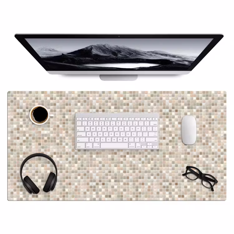 Mozaïek - Patroon- Taupe Muismat XXL klein 681 -3d