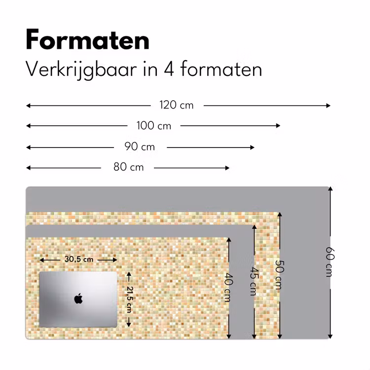 Mozaïek - Patroon - Terracotta Muismat XXL klein 681 -sfeer5