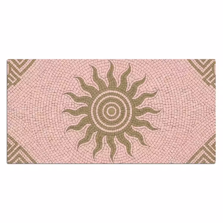 Mozaïek - Zon - Patroon - Klassiek - Roze Muismat XXL klein -3d_leeg
