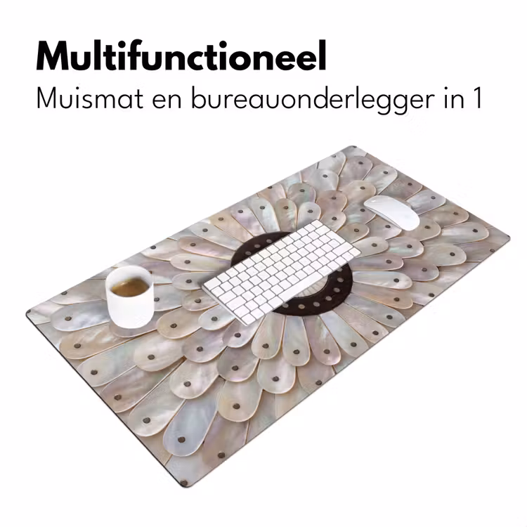Parelmoer - Patroon - Decoratie - Ambacht - Wit Muismat XXL klein -sfeer4