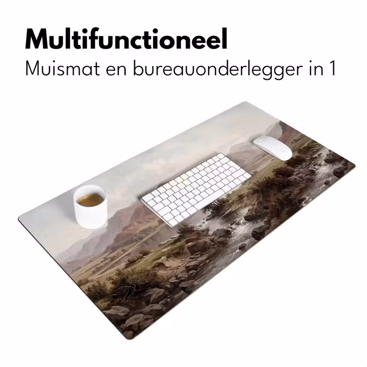 Berglandschap - Meer - Bergen - Vallei - Klassiek Muismat XXL klein -sfeer4