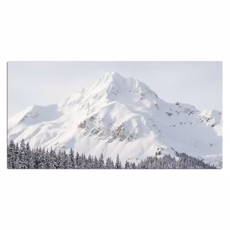 Berg - Sneeuw - Winter - Natuur - Wit Muismat XXL klein -3d_leeg