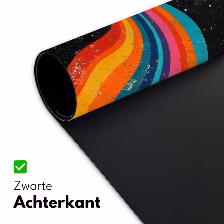 Mond - Golven - Regenboog Muismat XXL klein -sfeer2