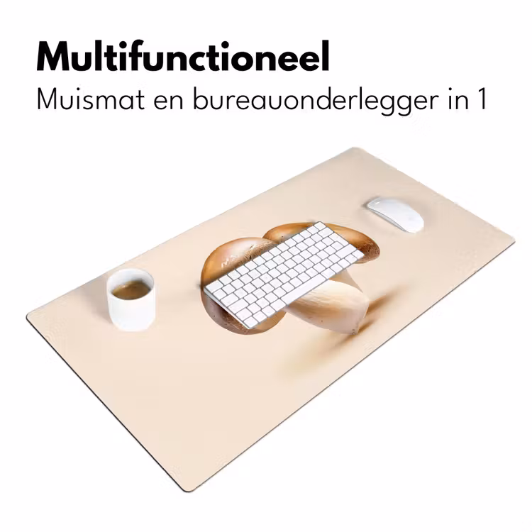 Champignons - Zacht - Beige Muismat XXL klein -sfeer4