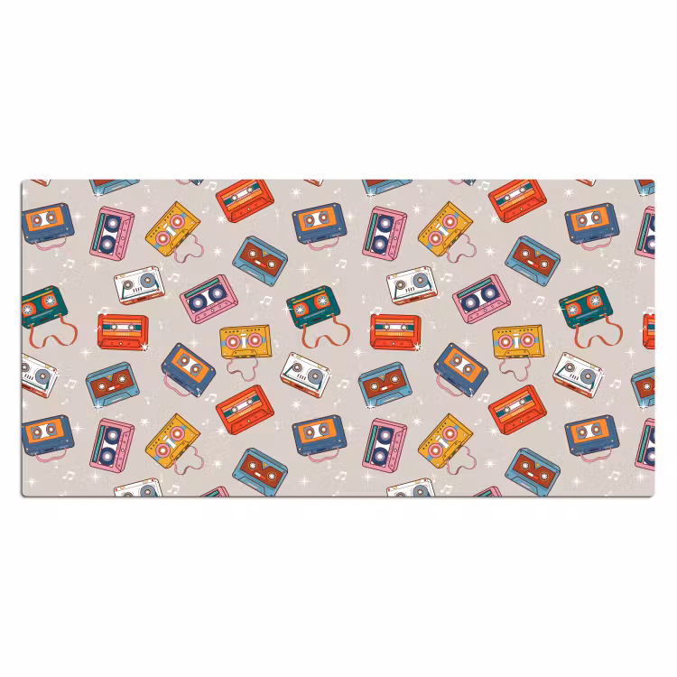 Muziek - Cassette - Patroon Muismat XXL klein 681 -3d_leeg
