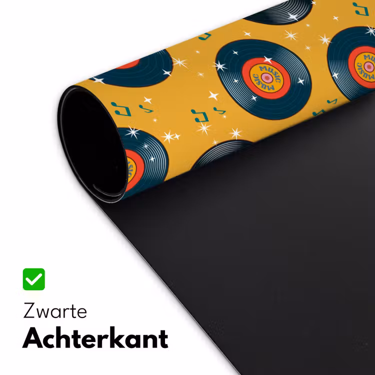 Muziek - Patroon - Geel Muismat XXL klein 681 -sfeer2