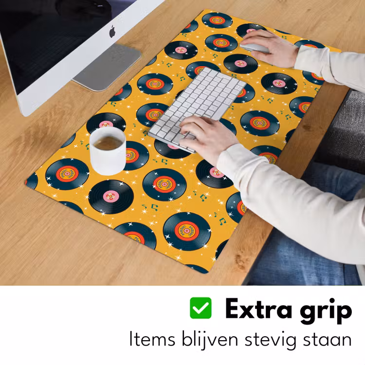 Muziek - Patroon - Geel Muismat XXL klein 681 -sfeer3