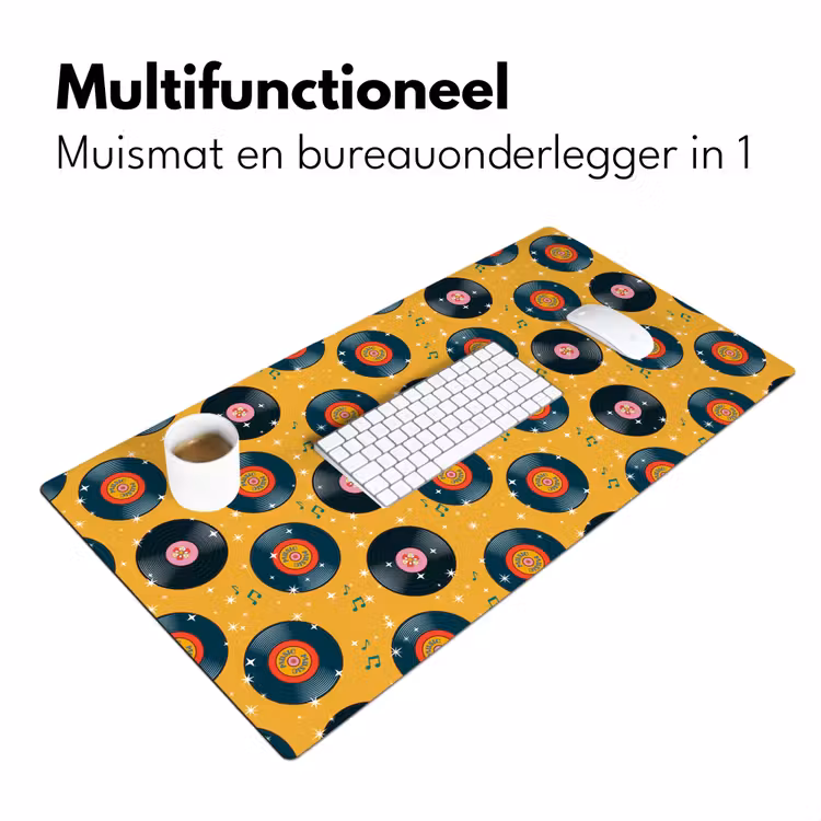 Muziek - Patroon - Geel Muismat XXL klein 681 -sfeer4