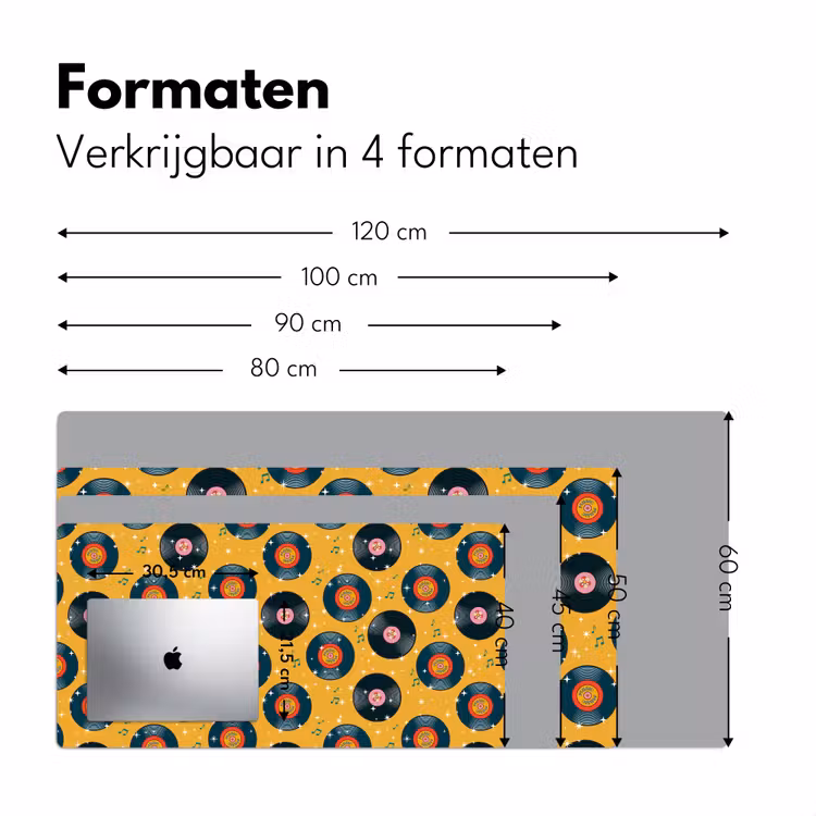 Muziek - Patroon - Geel Muismat XXL klein 681 -sfeer5