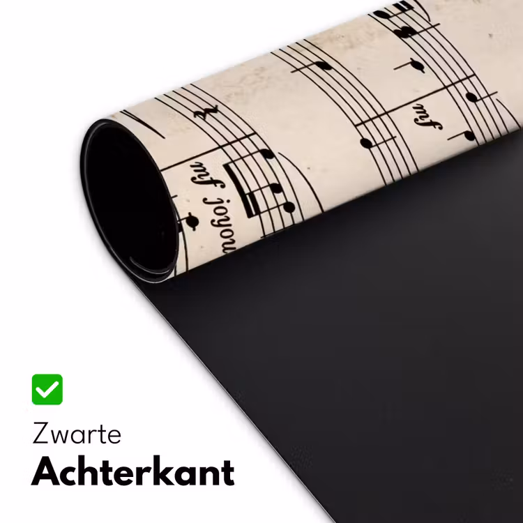 Muzieknotatie - Notenbalken - Kunst - Klassiek - Beige Muismat XXL klein -sfeer2
