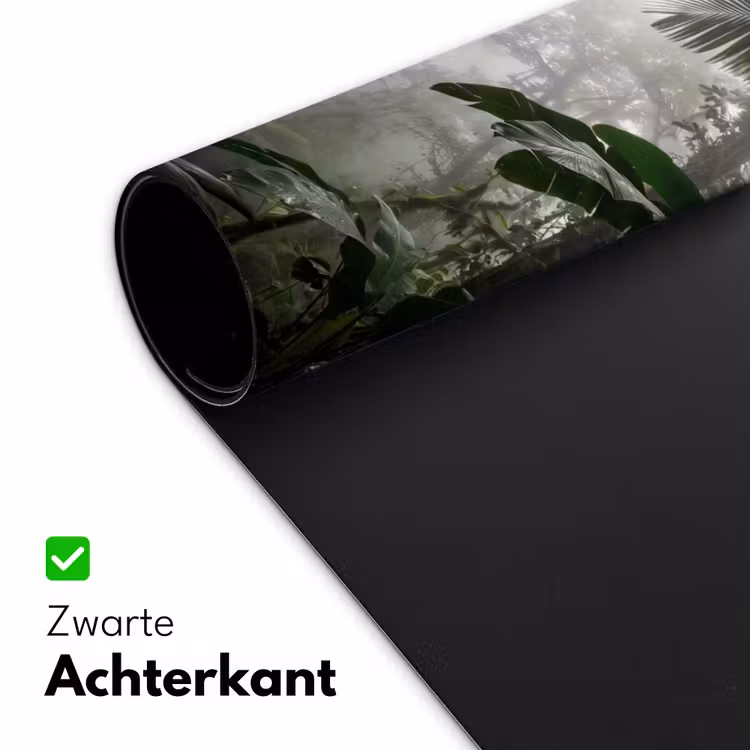 Natuur - Jungle - Mist - Groen - Bladeren Muismat XXL klein -sfeer2
