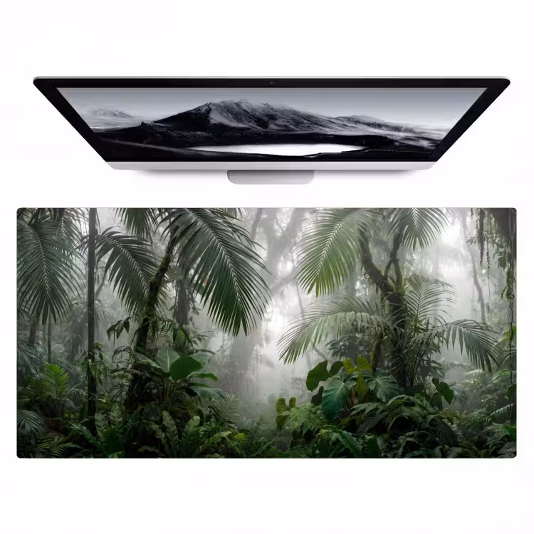 Natuur - Jungle - Mist - Tropisch - Groen Muismat XXL klein -zzz3d