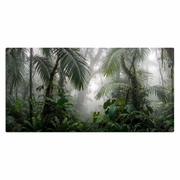 Natuur - Jungle - Mist - Tropisch - Groen Muismat XXL klein -3d_leeg