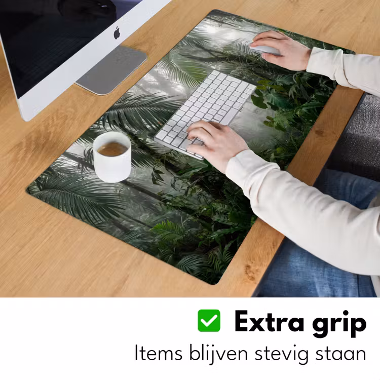 Natuur - Jungle - Mist - Tropisch - Groen Muismat XXL klein -sfeer3