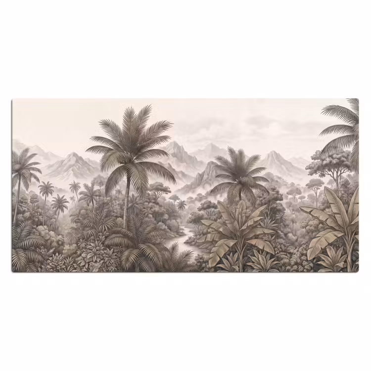 Natuur - Bergen - Rivier - Tropisch - Vintage Muismat XXL klein -3d_leeg