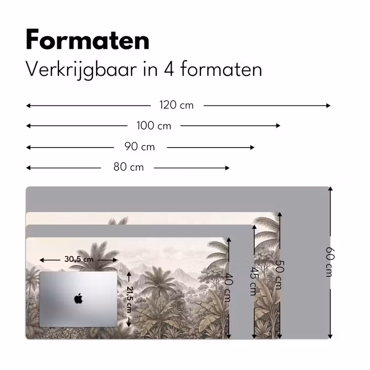 Natuur - Bergen - Rivier - Tropisch - Vintage Muismat XXL klein -sfeer5