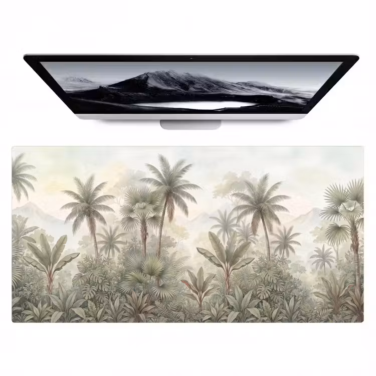 Natuur - Tropisch bos - Landschap - Aquarel - Groen Muismat XXL klein -zzz3d