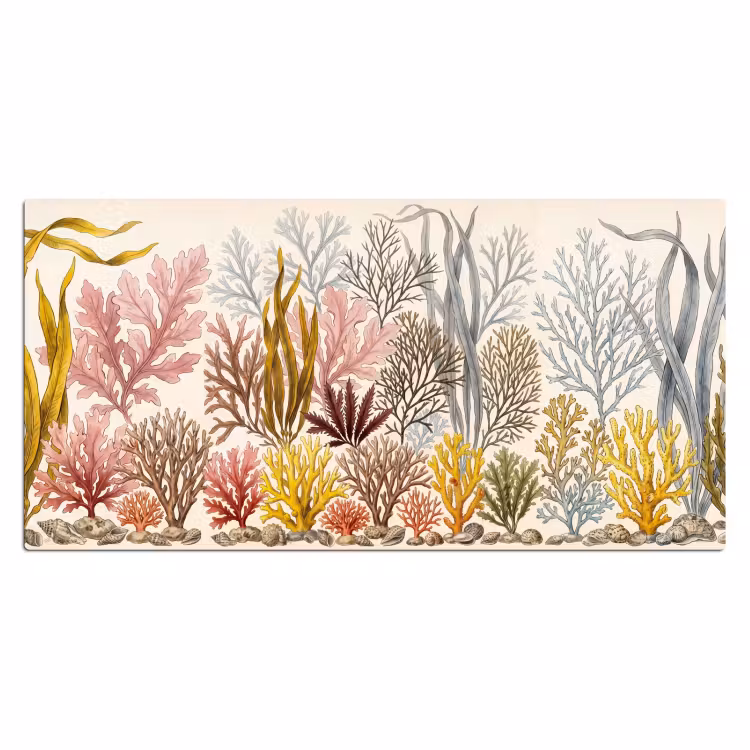 Natuur - Onderwater - Botanisch - Vintage - Kleurrijk Muismat XXL klein -3d_leeg