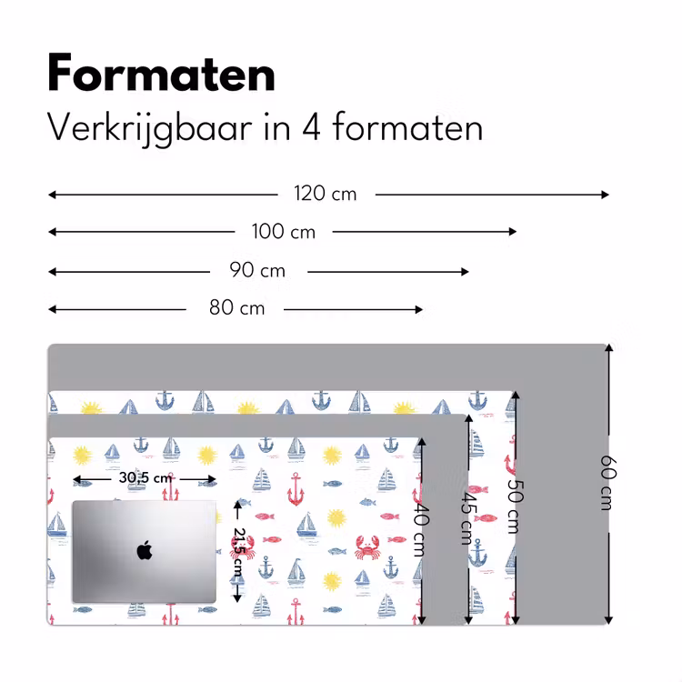 Nautisch - Illustraties - Kleurrijk Muismat XXL klein 681 -sfeer5