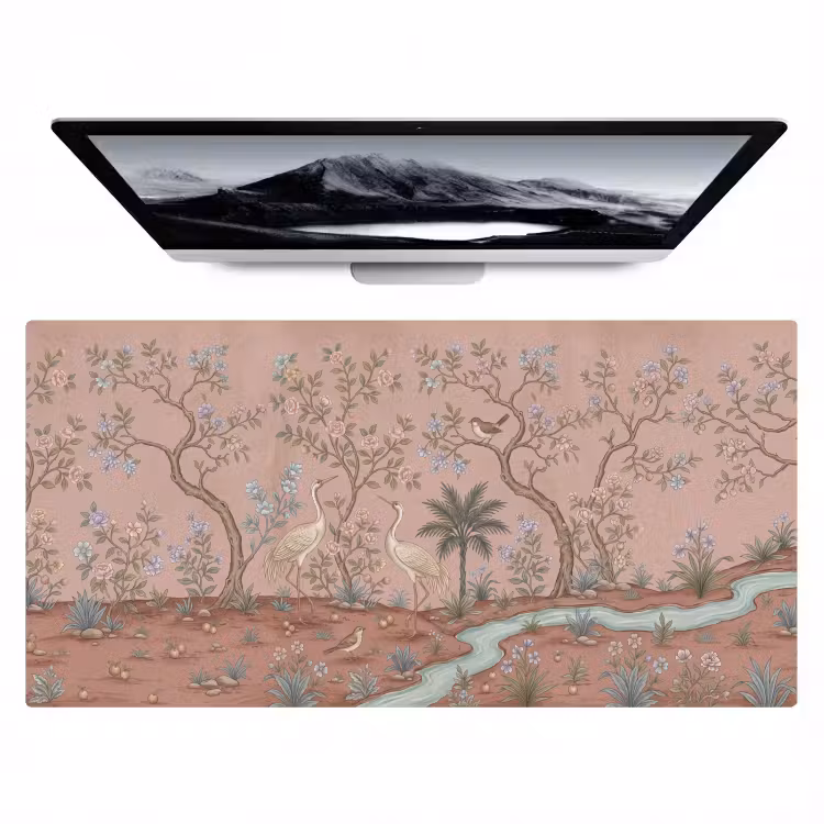 Nostalgisch - Reigers - Roze Muismat XXL klein -zzz3d