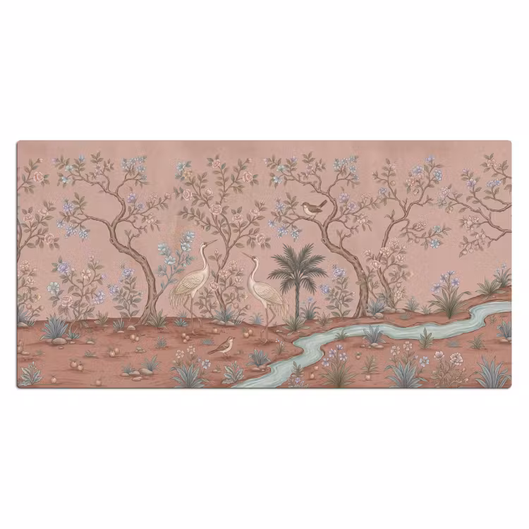 Nostalgisch - Reigers - Roze Muismat XXL klein -3d_leeg