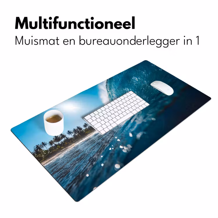 Oceaan - Golf - Strand - Natuur - Blauw Muismat XXL klein -sfeer4