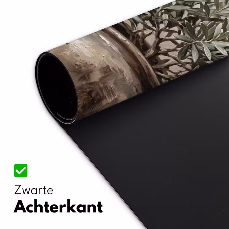 Olijfplant - Aardenpot - Abstract - Beige Muismat XXL klein -sfeer2
