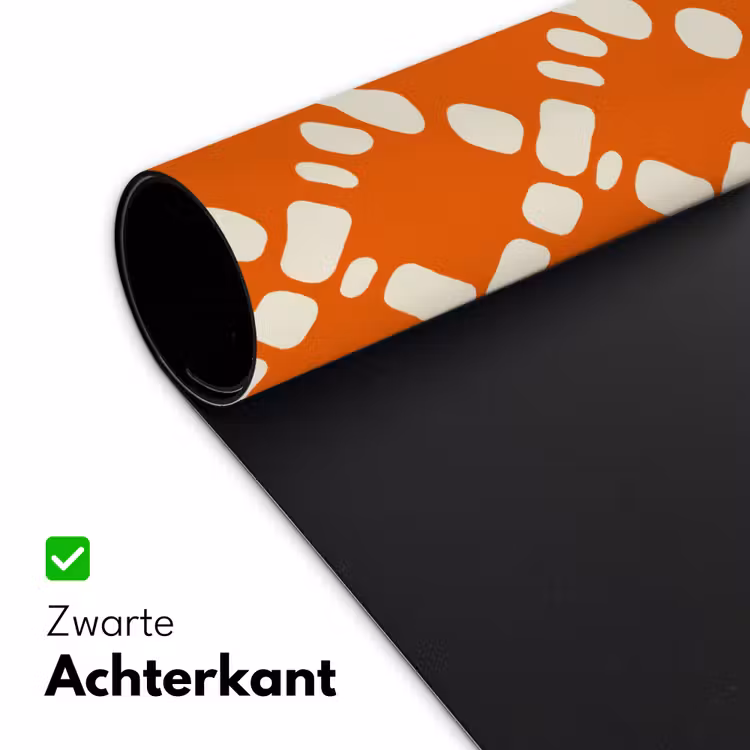 Oranje - Ruitpatroon - Wit Muismat XXL klein 681 -sfeer2
