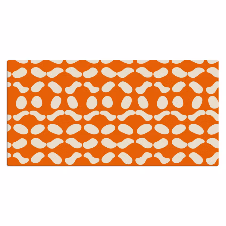 Oranje - Organische vormen - Wit Muismat XXL klein 681 -3d_leeg