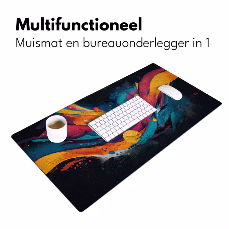 Banen - Golven - Kleurrijk - Abstract Muismat XXL klein -sfeer4