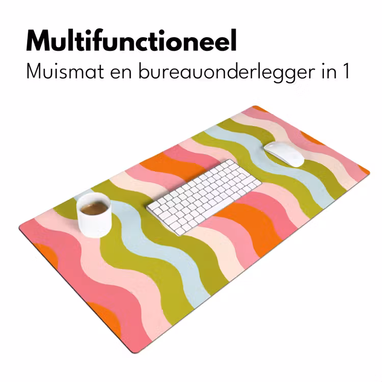 Banen - Golven - Kleurrijk - Verticaal Muismat XXL klein -sfeer4